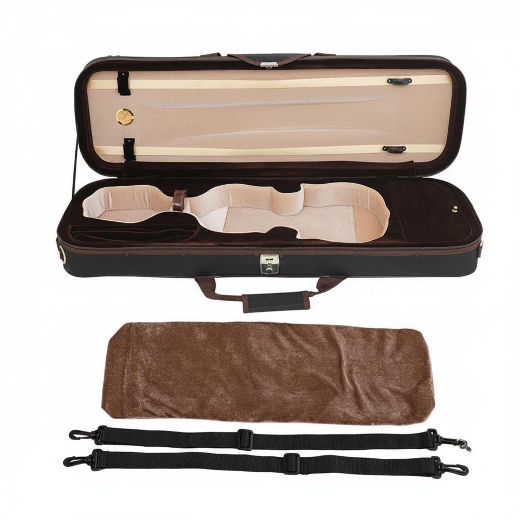 Oxford Cloth Violin Case 4/4 Hard Shell Protective Lightweight Box with