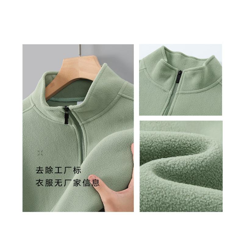 Men S Fleece Stand Collar Zip Up Sweatshirt Winter Warm Outerwear