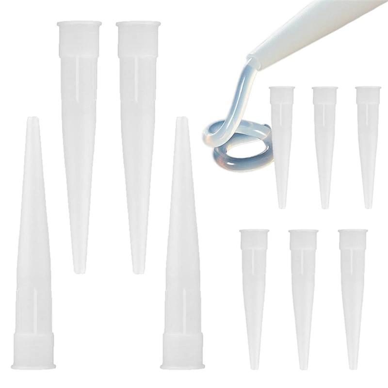 2026+ 100 PCS Plastic Caulking Nozzles Extender Caulk Nozzle Tip Tool for Caulk Nozzles Applicator, Easy to Use, White