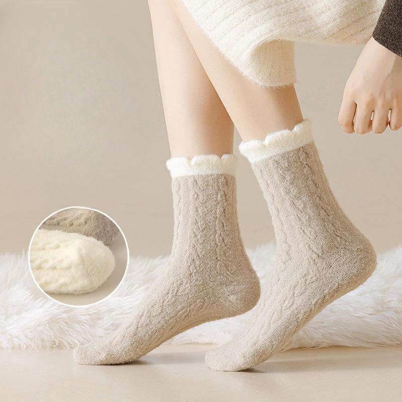 Australian Thick Fleece Socks for Women's Warmth, Fleece Thickening Mid-calf Socks, Winter Postpartum Socks, Autumn and Winter Trends After Childbirth