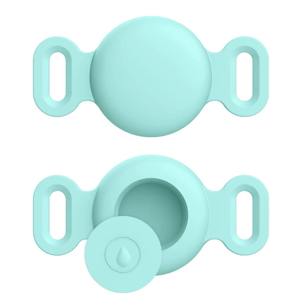 Soft Silicone Case With Keychain For Apple Airtag Dog Cat Collar Anti-Scratch Protective Cover For Air tag Luggage Backpacks