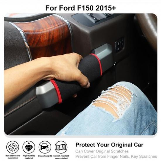 For 2015- Ford F150 F-150 Red Interior Door Handle Protective Cloth Cover 4P