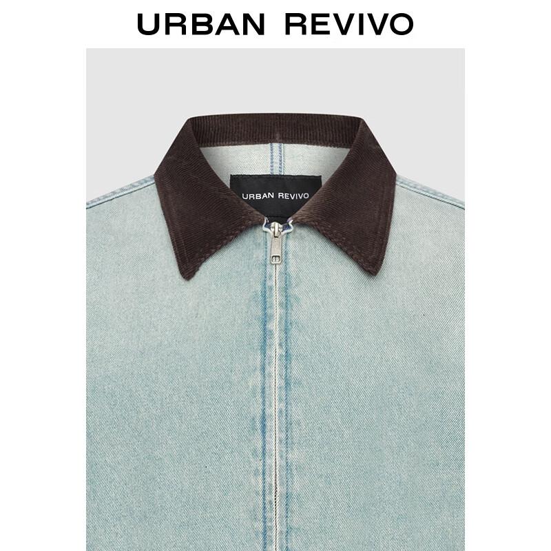 UR 2025 Fall Men's Pinstriped Lapel Denim Jacket