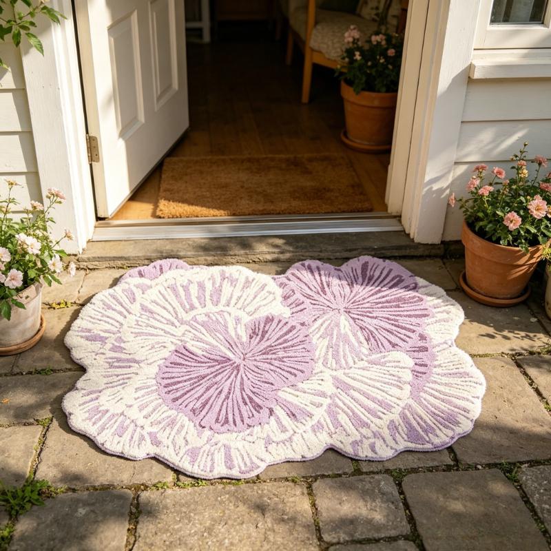 Art Style Carpets for Living Room Light Luxury Bedroom Decor Carpet Fluffy Soft Irregular Shape Bedside Rug Home Plush Floor Mat