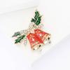 Exquisite alloy enamel Christmas bell brooch atmosphere creative men's and women's suit coat chest flower