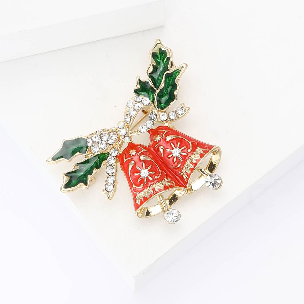 Exquisite alloy enamel Christmas bell brooch atmosphere creative men's and women's suit coat chest flower