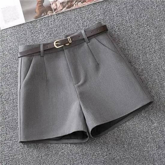 

Spring/Summer 2026 Women s High-Waist Gray Bootcut Shorts: Slimming, Versatile, Casual Fit XL