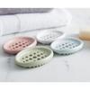 Silicone Soap Dish Box Creative Oval Shape Design Bathroom Kitchen Shower Soap Tray Holder Drainer Case