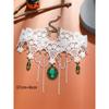Fashion Bridal Lace Pearl Necklace White Lace Exaggerated Necklace Multi-layer Accessories