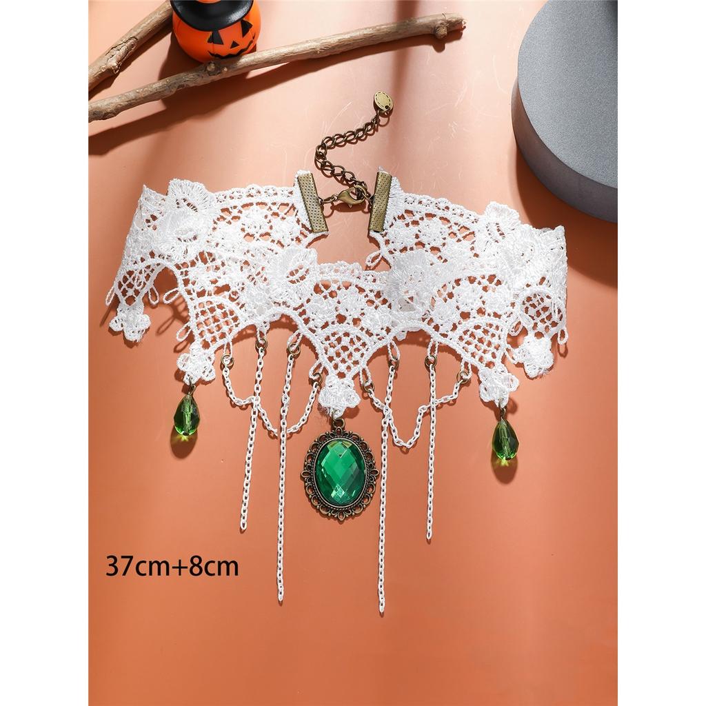 Fashion Bridal Lace Pearl Necklace White Lace Exaggerated Necklace Multi-layer Accessories