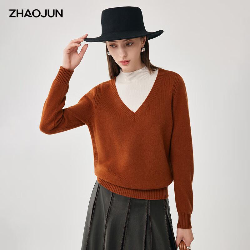

Zhaojun Women s Faux Two-Piece Color-Block Thickened Wool Sweater L