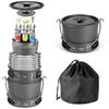 Tetera de Camping para Exteriores de 1.6L y Juego de Utensilios de Cocina Apilables con Olla Colgante y Plato Profundo