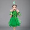 Vestito da Ballo Balletto Bambina Verde Paillettes con Copricapo Polsini Vestito Gonfio Bambine Ragazze