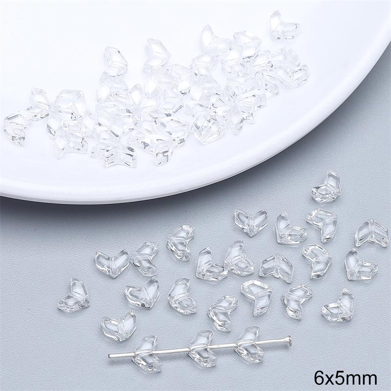 20pcs/bag Special-Shaped Glass Transparent Beads DIY Bracelet Necklace Earrings Jewelry Accessories