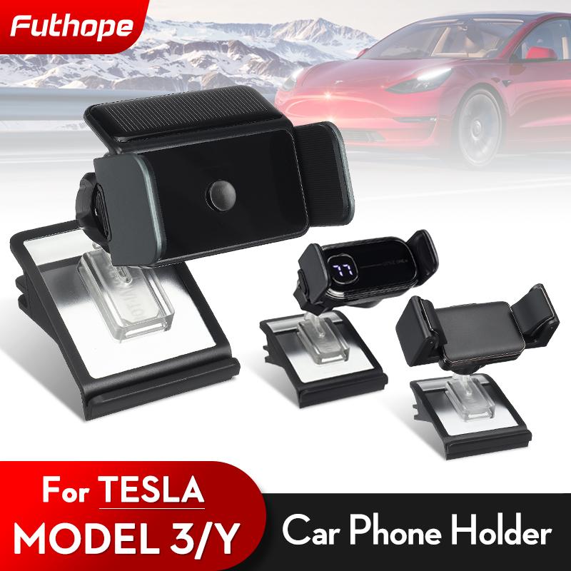 

Car Mobile Phone Holder For Tesla Model 3 Model Y 2018-2023 Air Outlet Mount Universal GPS Stand Solar Bracket Car Acessories Only Base