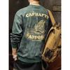 Herren Sweatshirts im amerikanischen Stil Frühling Herbst Neu O-Ausschnitt Druck Etikettierung Streetwear Modetrend Langarm Locker T-Shirt Tops