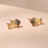 Animal Element Fishbone Shaped Earrings Colorful Zircon Inlaid Fashion Commuter Earrings