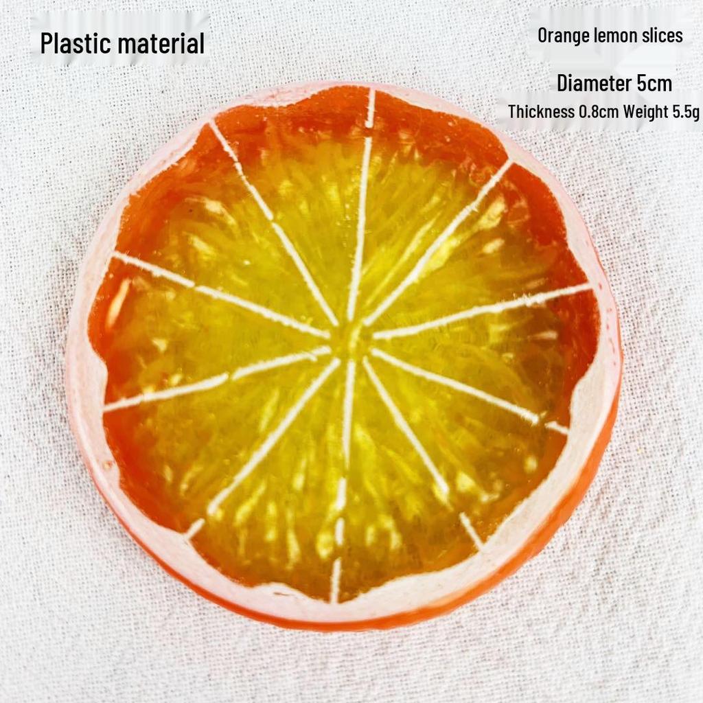 Simulation Fruit Models: Lemon, Orange, Strawberry, and Watermelon Slices for Decoration & Photography Props