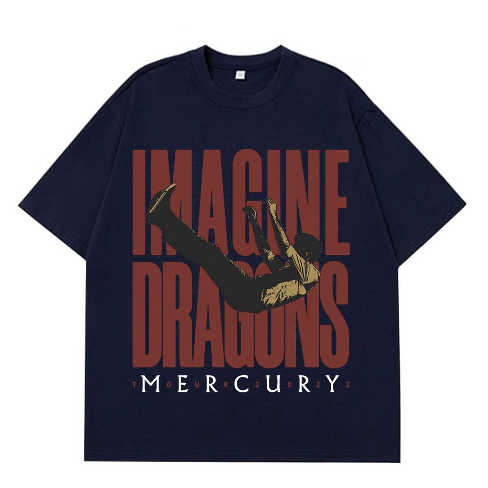 Imagine Dragons Mercury Tour Concert T Shirt Hip Hop Rock Band Tshirt Unisex Women Harajuku Cotton Loose Short Sleeve Top Unisex