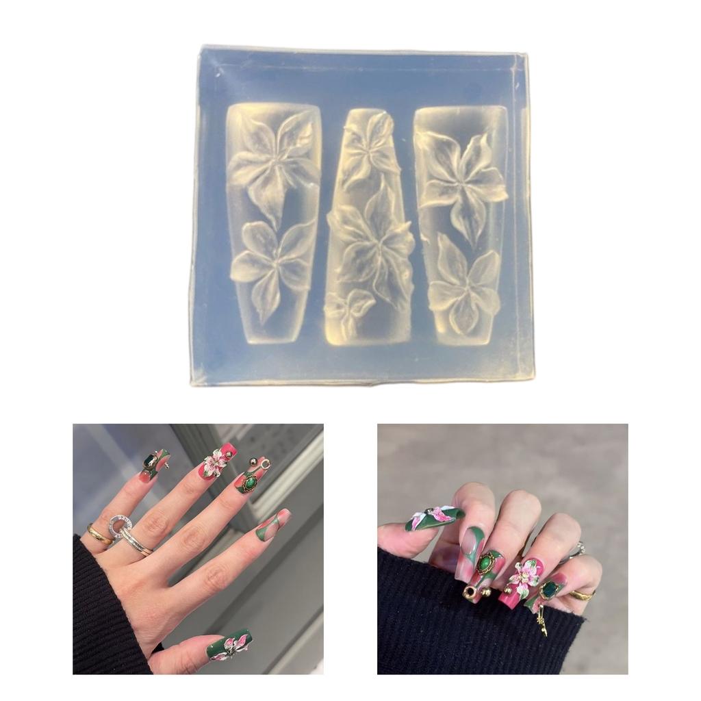 Reusable Silicone Nail Art Mold For DIY 3D Flower Design Manicure Template Jewelry Making Crafting Accessories