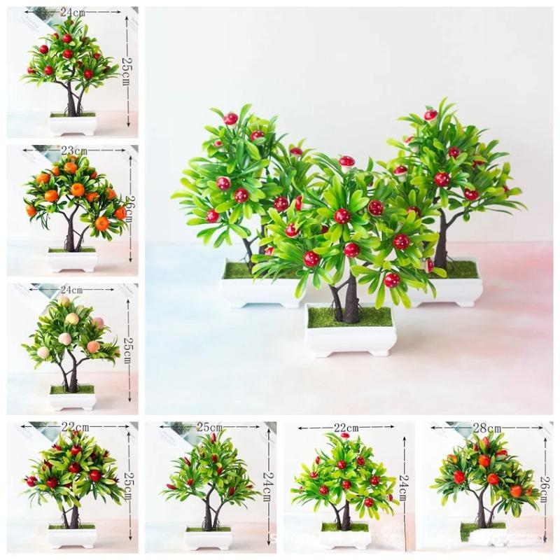 Artificial Plants Bonsai Small Fruit Tree Potted Bonsai Simulation Decor Artificial Ornaments Artificial Plant Bonsai Home Decor