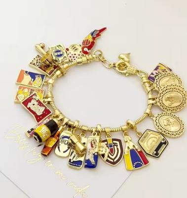 Handgefertigtes Venezuela Armband mit Herzstern-Anhänger - Nationalflaggen-Design Venezolanischer Schmuck
