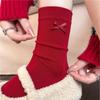 Retro Year Of The Horse Red Striped Medium Tube Socks Women'S Autumn And Winter Warm Lace Stacking Socks Birthday New Year Socks