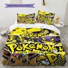 Pokmon Pattern Bedding Quilt Set Quilt Cover Pillowcase Home Birthday Gift(1 * duvet cover + 2 * pillowcase, without core)