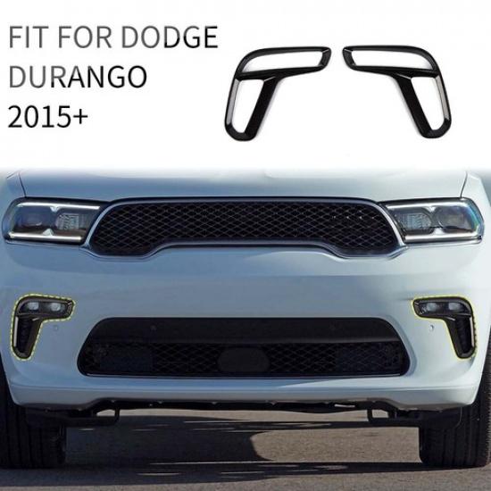 Carbon Fiber Front Fog Light Cover Fog Lamp Trim For Dodge Durango +