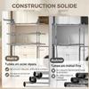 Foldable 4-Tier Clothes Drying Rack with Wheels, Side Wings and Steel Frame, Grey