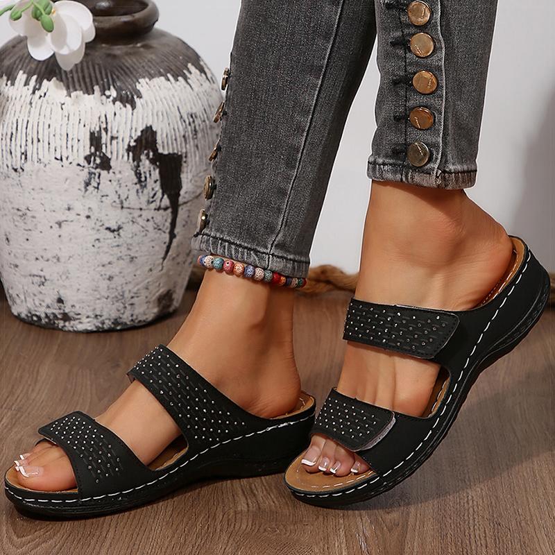 Women's Sandals Mix Color Low Heels Sandals Summer  New Shoes Woman Casual Indoor Outdoor Slippers Summer Footwear Women