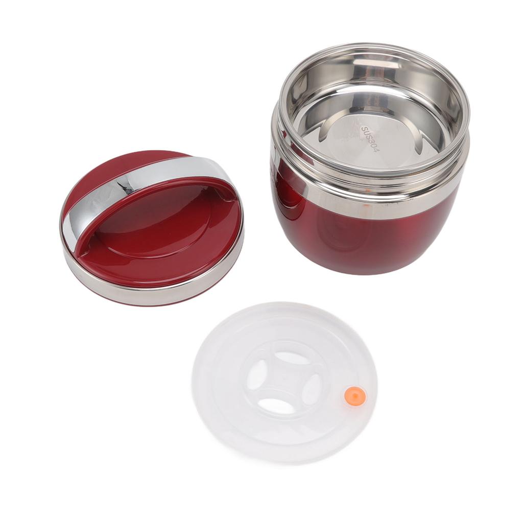 1.5L Vacuum Lunch Box 304 Stainless Steel Insulated Food Container Portable Bento Box for Student Office Worker Red