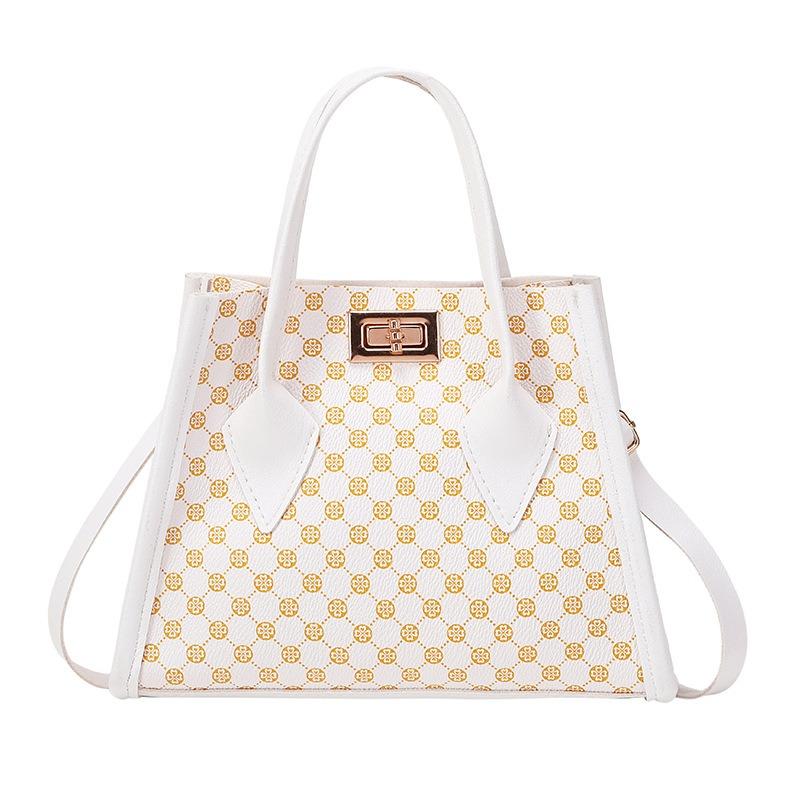 Women's bag, new fashion printed lock, shoulder bag, messenger bag, portable tote bag, one piece.