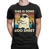 Vintage This is Some Boo Sheet Ghost Retro Funny Halloween T-Shirts Men Round Neck Cotton T Shirts  Short Sleeve Tees Clothing