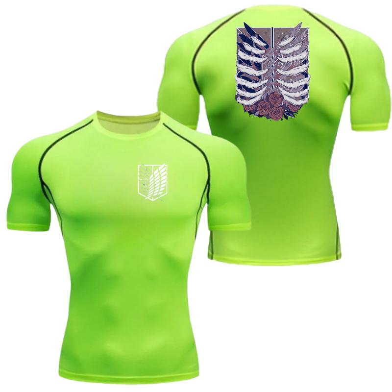 Comfortable Fitness T-shirt Men Scout Regiment Graphic Breathable Slim Fit Top Summer Gym Jogging Training Elastic Fitness Suit