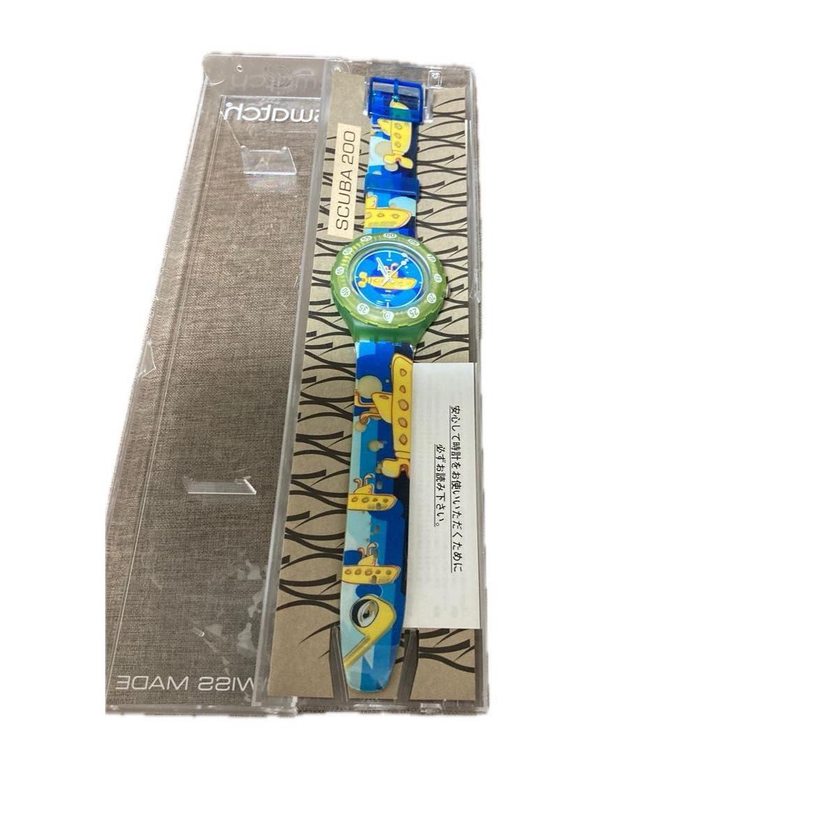 Used [Working item] SWATCH SCUBA200 Scuba Yellow Submarine Rare