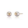 LOVEMBER [925 Silber] Perlmutt Knopf Ohrstecker