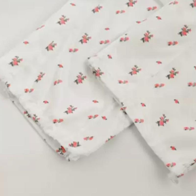 Weiße, geblümte, lockere Yamamoto-Hose für Damen, Sommer, dünne, hohe Taille, gerade, Freizeithose, Joker, schlanke Sporthose mit weitem Bein, Streetwear