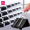 Deli Black Fishtail Bill Clips, Large & Small Sizes for Office & Student Use