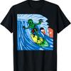 Alien Surfing Ocean Wave Surfboard Cool Vacation Surfer Gift T-Shirt