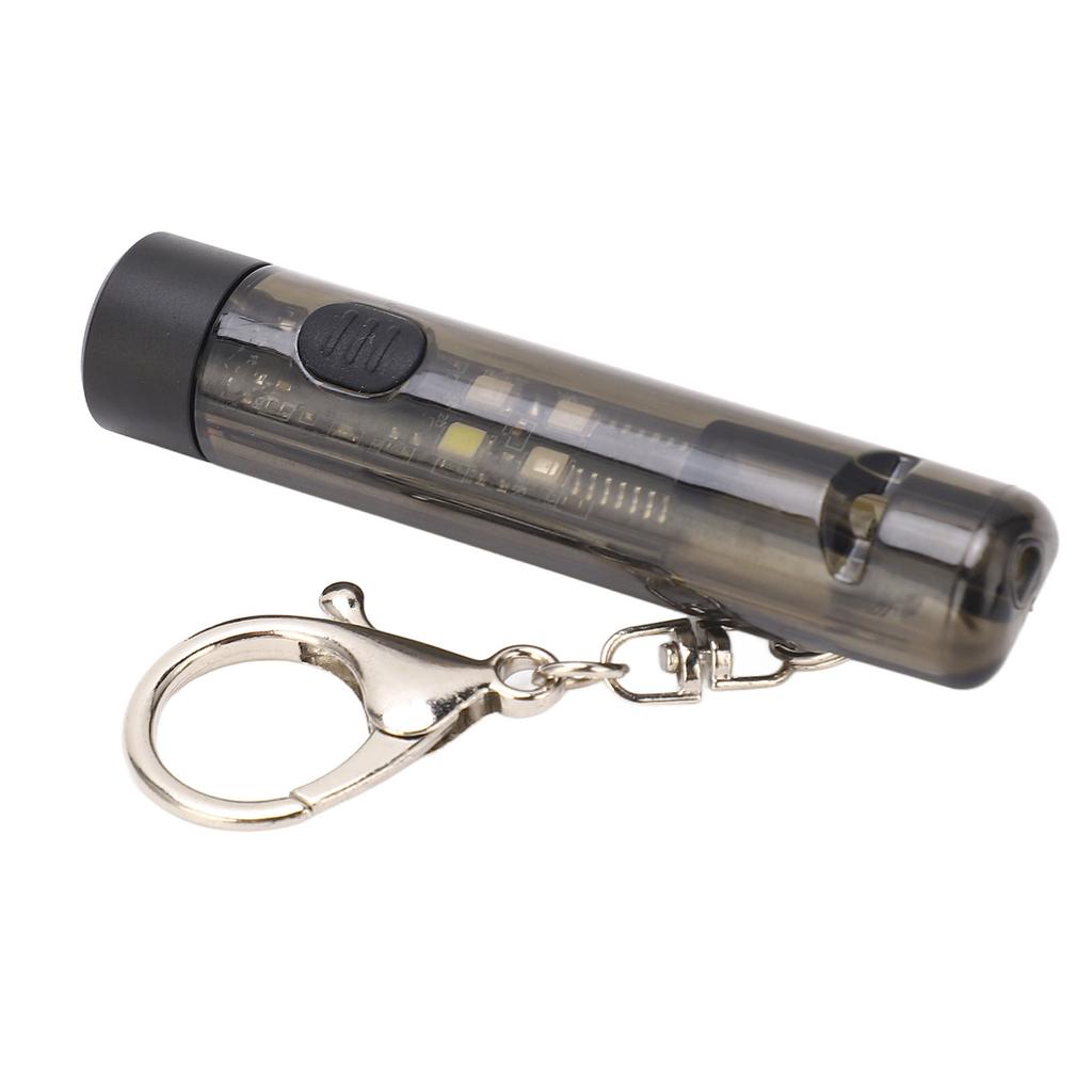 USB C Keychain Flashlight Rechargeable Multifunction Mini Portable Light Emergency Outdoor Torch with Whistle