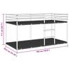 Bunk Bed without Mattress White 75 x 190 cm Steel