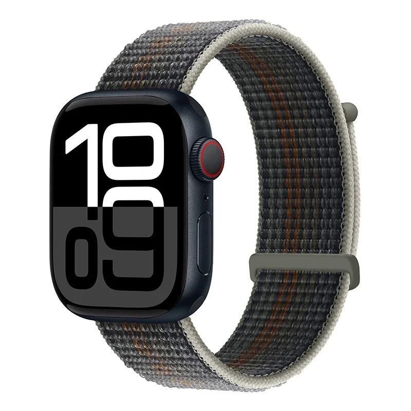 Laço de Nylon para Pulseira Apple Watch 46mm 45mm 44mm 49mm 46mm 40mm 41mm 38mm 42mm Correa Pulseira iWatch Série 6 Se 7 8 9 10 11 ultra1/2/3 pulseira
