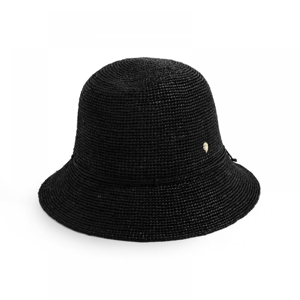 Helen Kaminski Hat50136 Ca Villa 6 Charcoal Metal Logo Cloche Bucket Hat
