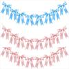 1set Baby Shower Decoration Pink Bow Ribbon Hanging Bowknot Garland For Kids Birthday Party Wedding