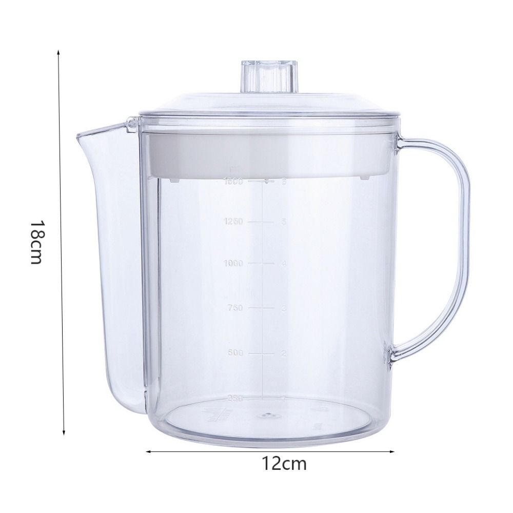 1.5L Oil Grease Separator Pot Transparent High Temperature Resistance Fat Separator Jug Visible Scaled Grease Skimmer Pitcher