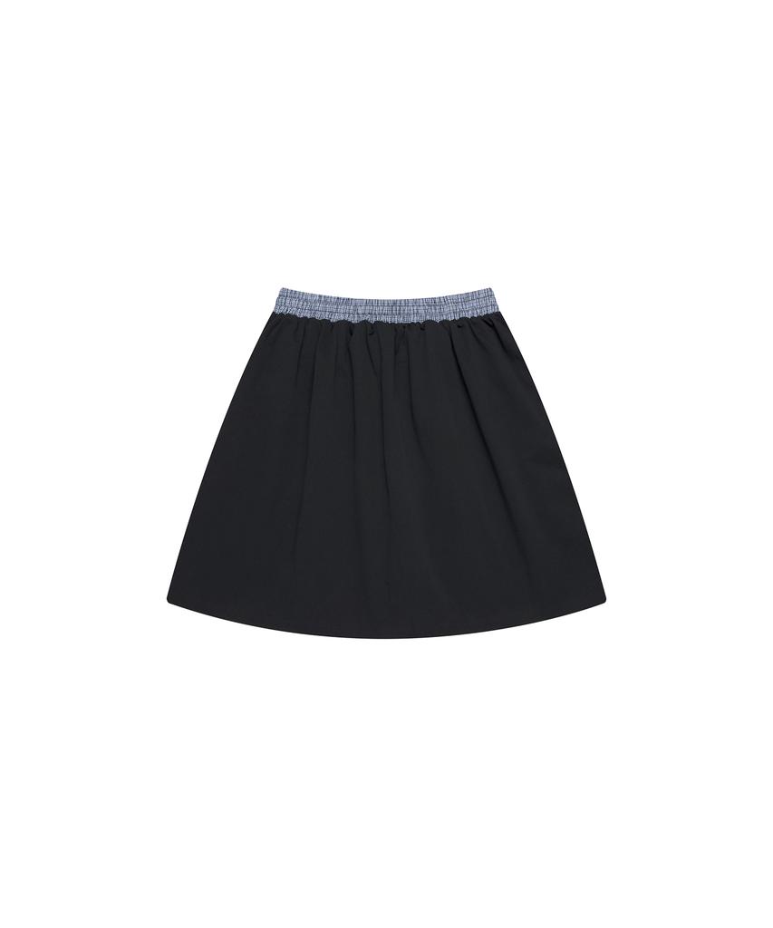 Seutyudioaenpaleukeu Contrast Waist Skirt With Inner Shorts_Navy