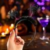 Halloween-Stirnband Kostümzubehör Stirnbänder, Schwarzes Spinnenfledermaus-Stirnband, Glitzerndes Flauschiges Haarband Kopfschmuck für Themen-Tanz Damen, Teenager, Cosplay,