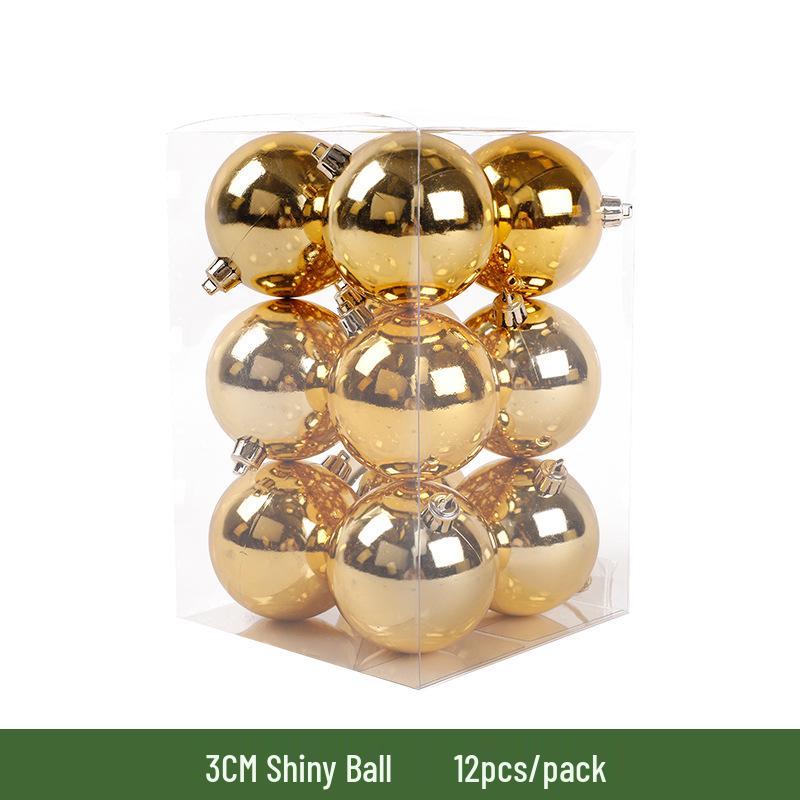 Christmas Tree Decorations: 3-10cm Electroplated Golden Plastic Balls