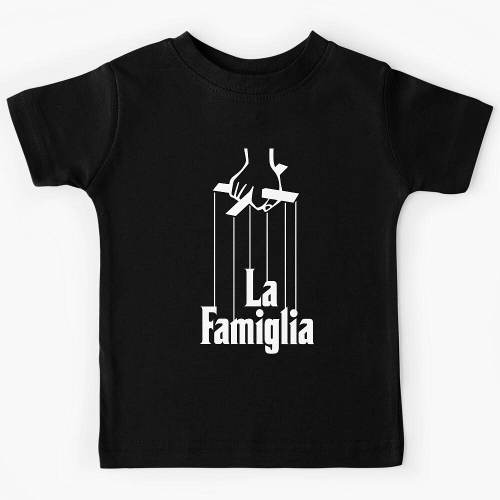 Italian La Famiglia Mafia style art Mafioso Mobster Life Kids T-Shirt 150